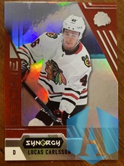 2020-21 UD Synergy Red Rookie #85 Lucas Carlsson RC - Chicago Blackhawks